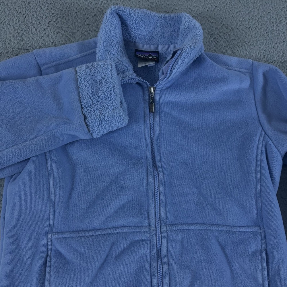 Patagonia Jacket Womens Large Blue Synchilla Windzone Full Zip Sherpa Fleece Y2K